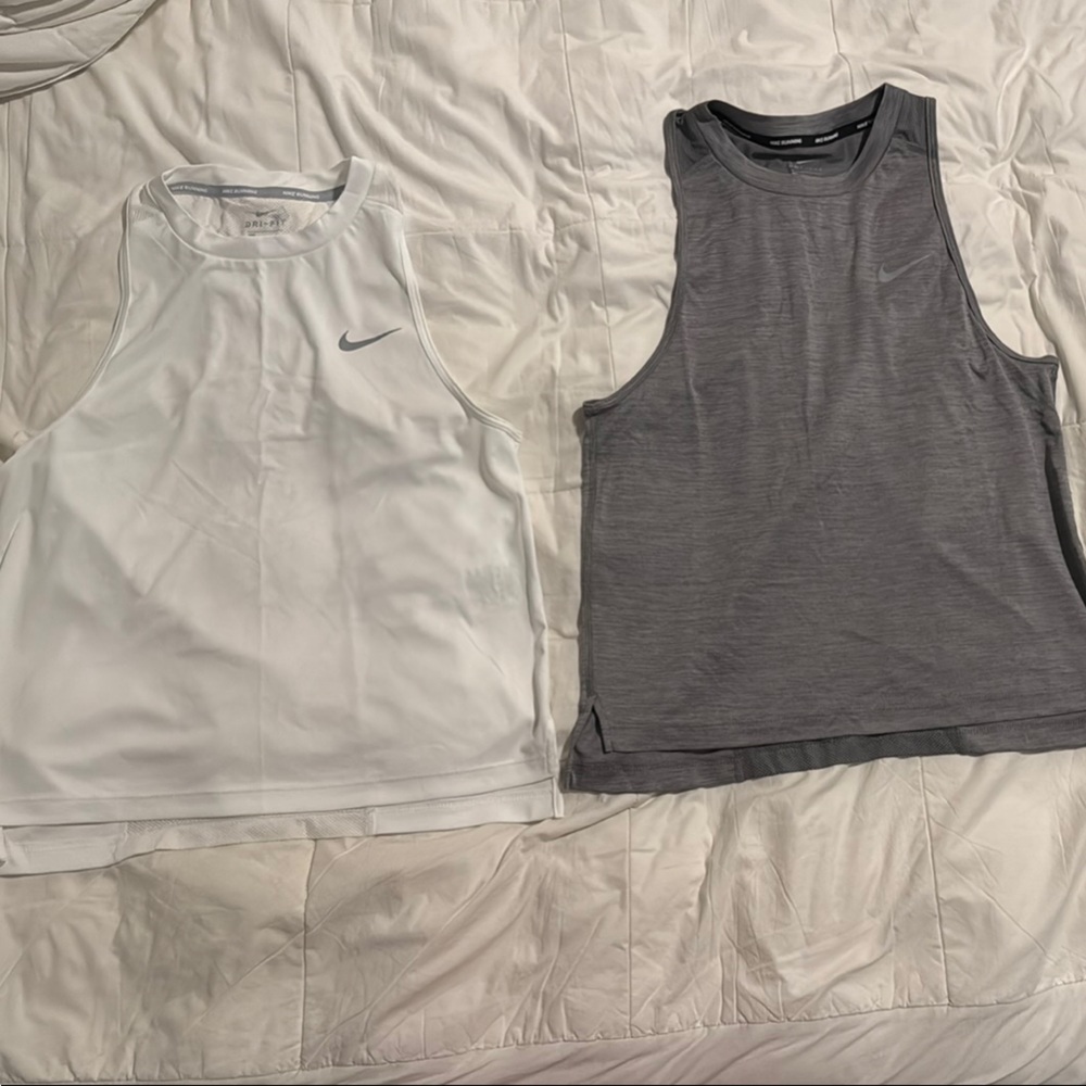 Nike White and Gray Tank Tops for Women